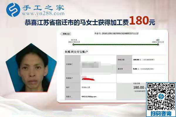 人沒有不想掙錢的，江蘇宿遷家庭婦女馬女士堅(jiān)持做手工活賺錢