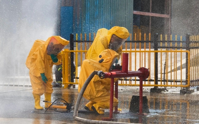 內(nèi)蒙古宜化開展危險化學品泄漏事故應(yīng)急演練(圖1) 內(nèi)蒙古宜化開展危險化學品泄漏事故應(yīng)急演練(圖1)