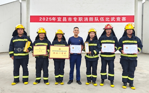 宜化田家河園區(qū)在宜昌市消防隊(duì)伍技能比武競賽中獲佳績(圖1) 宜化田家河園區(qū)在宜昌市消防隊(duì)伍技能比武競賽中獲佳績(圖1)