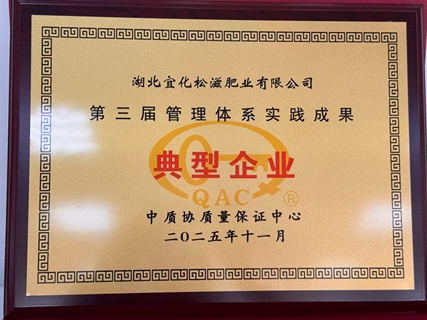 松滋肥業(yè)獲評管理體系實踐成果典型企業(yè)