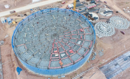 邦普宜化項目標志性建筑“鳥巢”初具雛形！